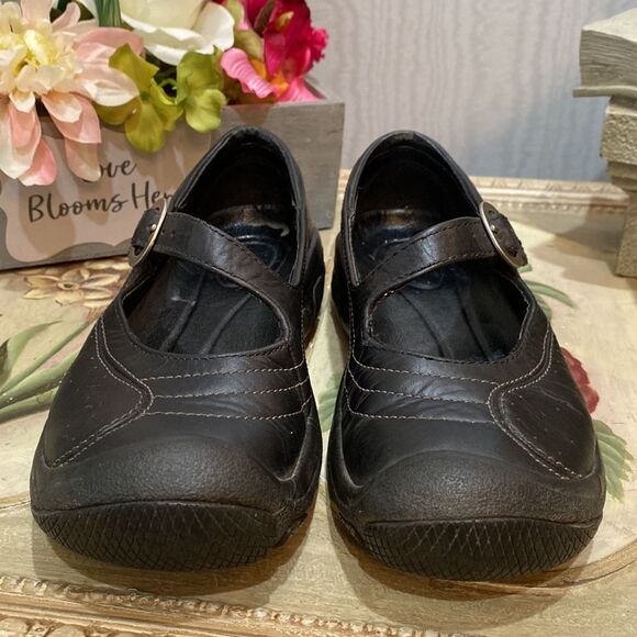 Keen Presidio Black Leather Cross Strap Mary Janes Sz 5.5 - Picture 4 of 15
